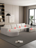 133.84*70.86 Modular Sectional Sofa Sleeper Couch, Sectional Sofa With Chaise And Ottoman, Convertible U Shaped Modular Sofa Set. Compressed Sponge, White. Combo 2A B C D White Primary Living Space Soft Minimalist,Modern Foam Spring 6 Seat