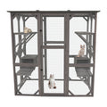 Catio Outdoor Cat Enclosure Cat Catio Cat House, Cat Cage Condo Indoor Playpen Kitty House Shelter With Multi Platforms, Waterproof Roof, Pull Out Tray 71.3