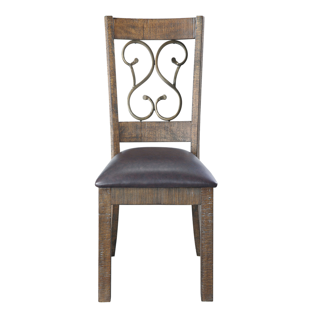 Weathered Cherry And Black Open Back Side Chairs Set Of 2 Natural Black Dining Room Foam Farmhouse Side Chair Rubberwood Open Back Set Of 2 Foam Wood Fabric