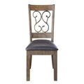 Weathered Cherry And Black Open Back Side Chairs Set Of 2 Natural Black Dining Room Foam Farmhouse Side Chair Rubberwood Open Back Set Of 2 Foam Wood Fabric