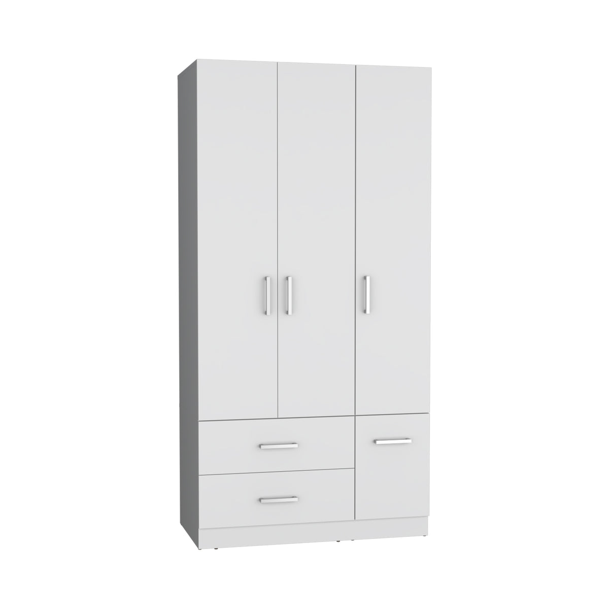 Sebree 71" High Armoire Wardrove Closet With 2 Drawers, Four Doorsthree Cabinetsix Shelves And Hanging Rod, Bedroom Clothes Storage Cabinet Organizer White Bedroom Modern Particle Board