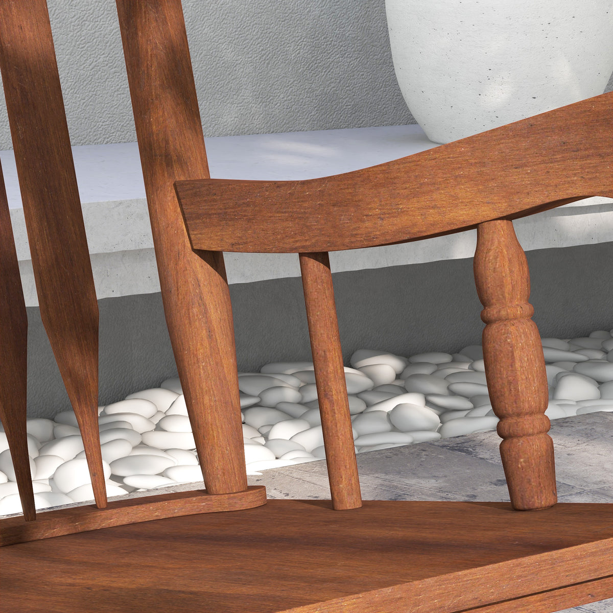 Outsunny Outdoor Wood Rocking Chair, 350 Lbs. Porch Rocker With High Back For Garden, Patio, Balcony, Teak Natural Wood