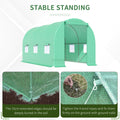 Outsunny 15' X 6' X 7' Walk In Tunnel Greenhouse Garden Plant Growing House With Door And Ventilation Window, Green Green Steel