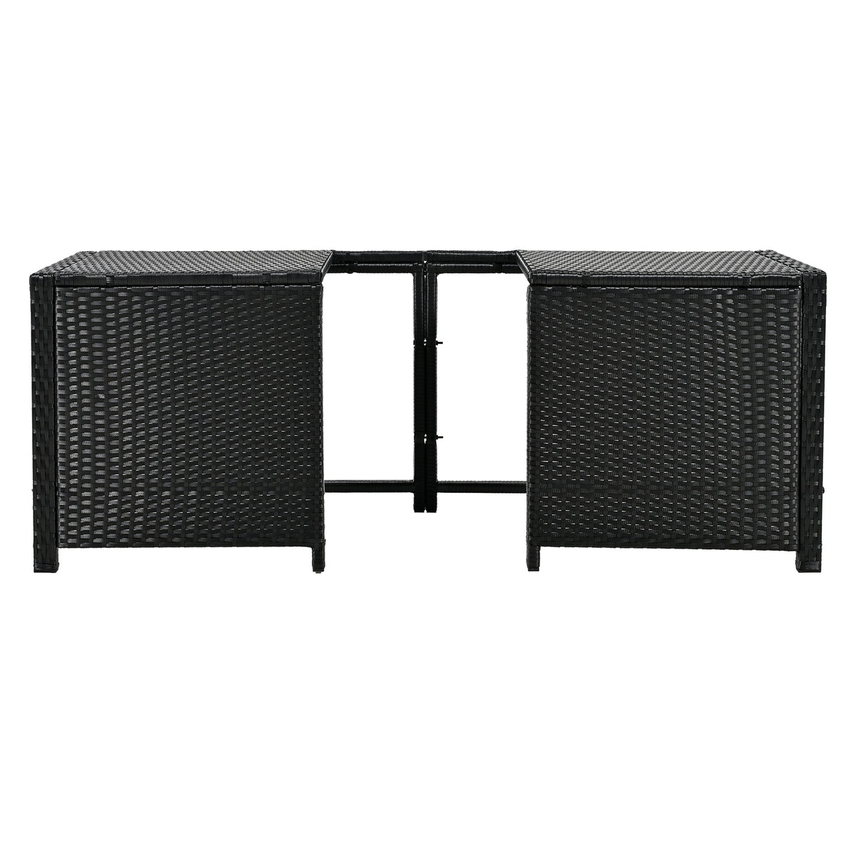Spa Surround Spa Frame Quadrilateral Outdoor Rattan Sectional Sofa Set With Mini Sofa,Wooden Seats And Storage Spaces, Beige Yes Beige Water Resistant Frame Water Resistant Cushion Garden & Outdoor Sectional Seating Groups Foam Rattan Waterproof Fabric