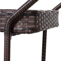 Outsunny Rattan Wicker Serving Cart With 2 Tier Open Shelf, Outdoor Wheeled Bar Cart With Brakes For Poolside, Garden, Patio Brown Steel