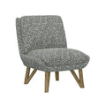 Emerse Blue Armless Accent Chair Black Gray Foam Solid Wood