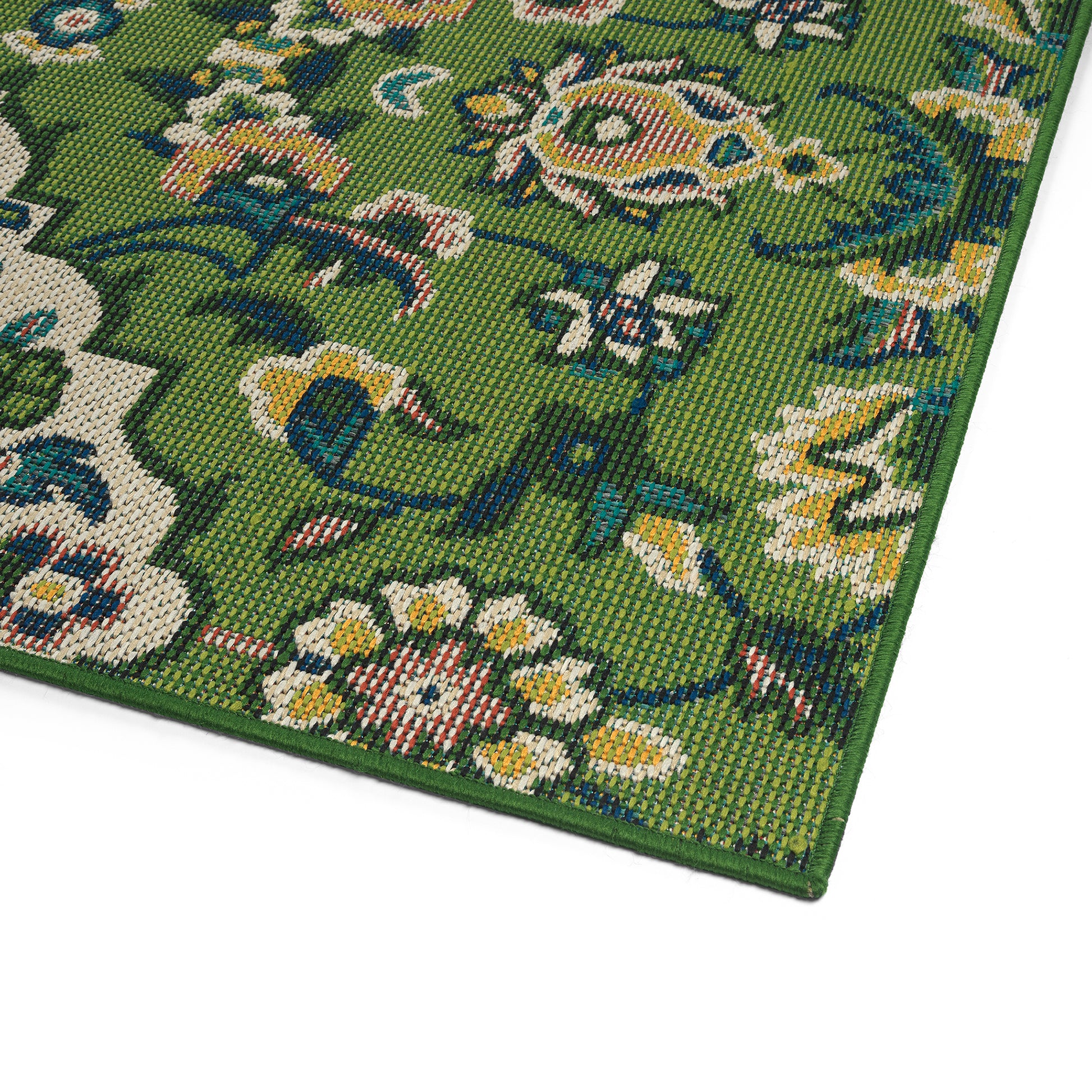 Traditional, Transitional, Oriental, Medallion,Cut Pile 5' X 7'6" Rectangle Area Rug Green Polypropylene