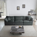Mid Century Modern Couch 3 Seater Sofa With 2 Armrest Pillows And 3 Toss Pillows, Couch For Living Room Gray Chenille Gray Chenille 3 Seat