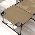 Outsunny 2 Piece Folding Chaise Lounge With 5 Level Reclining Back, Outdoor Tanning Chair With Reading Face Hole, Outdoor Lounge Chair With Side Pocket & Headrest For Beach, Yard, Patio, Beige Beige Steel
