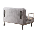 39 Convertible Chair Bed, Tri Fold Sofa Bed With Adjustable Backrest & Pillow, Leisure Chaise Lounge Couch With Sturdy Steel Frame For Home & Office, Comfortable Sleeper Chair Light Grey Dutch Velvet Light Grey Velvet Contemporary Polyurethane Foam Metal