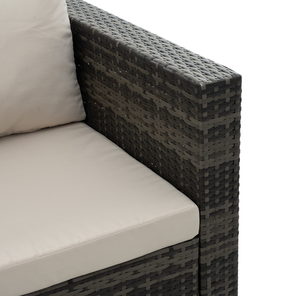 Patio Furniture, Outdoor Furniture, Seasonal Pe Wicker Furniture, 6 Set Wicker Furniture With Tempered Glass Coffee Table Dark Gray Seats 4 Pe Rattan Iron Waterproof Fabric