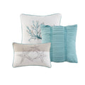 7 Piece Cotton Sateen Comforter Set Aqua Queen Queen Aqua Cotton