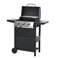 Propane Gas Grill 4 Burner Barbecue Grill, Stainless Steel 34,000 Btu Patio Garden Barbecue Grill With Two Shelves, Lid, Wheels And Bottle Opener Black Iron