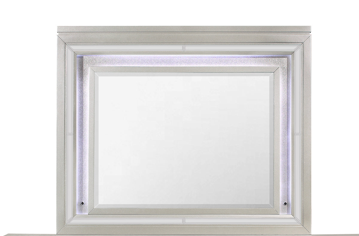 Cross Glam Champagne Mirror With Led Champagne Solid Wood Mdf