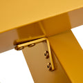 Table And Chair Set, The Table Is Equipped With A Marble Patterned Mdf Tabletop And Gold Table Legs.The Chair Is Equipped With Pu Synthetic Leather High Back Cushion And Gold Coated Metal Legs. Gold White Seats 4 Mdf Metal