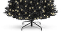 7.5Ft Pre Lit Black Christmas Tree, Full Halloween Xmas Artificial Tree 1716 Branch Tips, 500 Lights, Metal Hinges, Foldable Base, Holiday Decoration Black Black Polyethylene