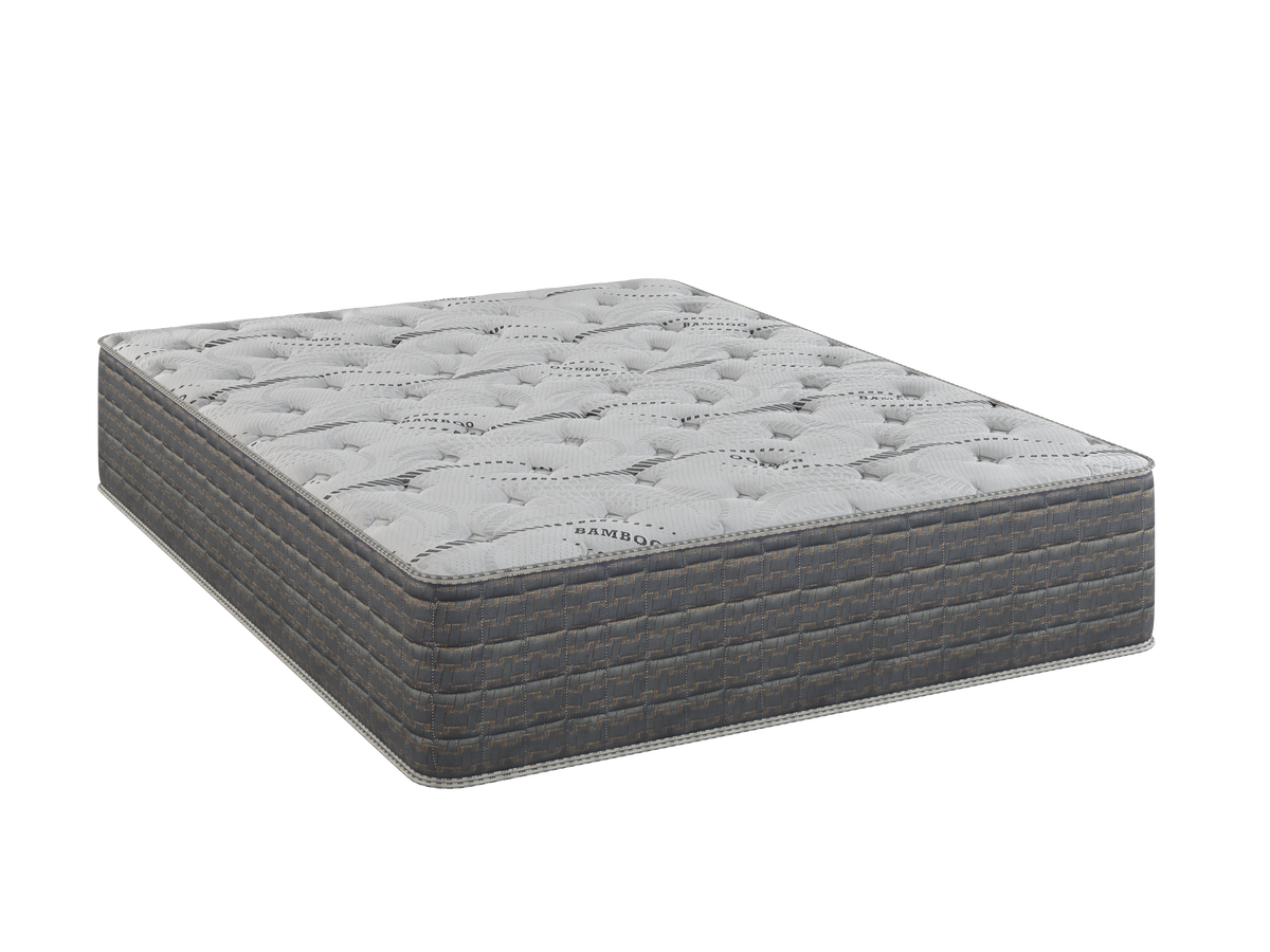 13.5" Dreamflex Two Sided Plush California King Mattress White Gray Bamboo Foam Spring California King