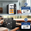 9 Cans Compact Mini Fridge, Warmer And Cooler Portable Refrigerator With Observation, Freon Free & Eco Friendly, 6L With Window, Black Black Polypropylene