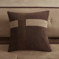 7 Piece Faux Suede Comforter Set Brown King King Brown Polyester