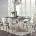 Ivory And Champagne Side Chair With Padded Seat Set Of 2 Solid Champagne,Ivory Dining Room Side Chair Solid Back Set Of 2 Wood Fabric