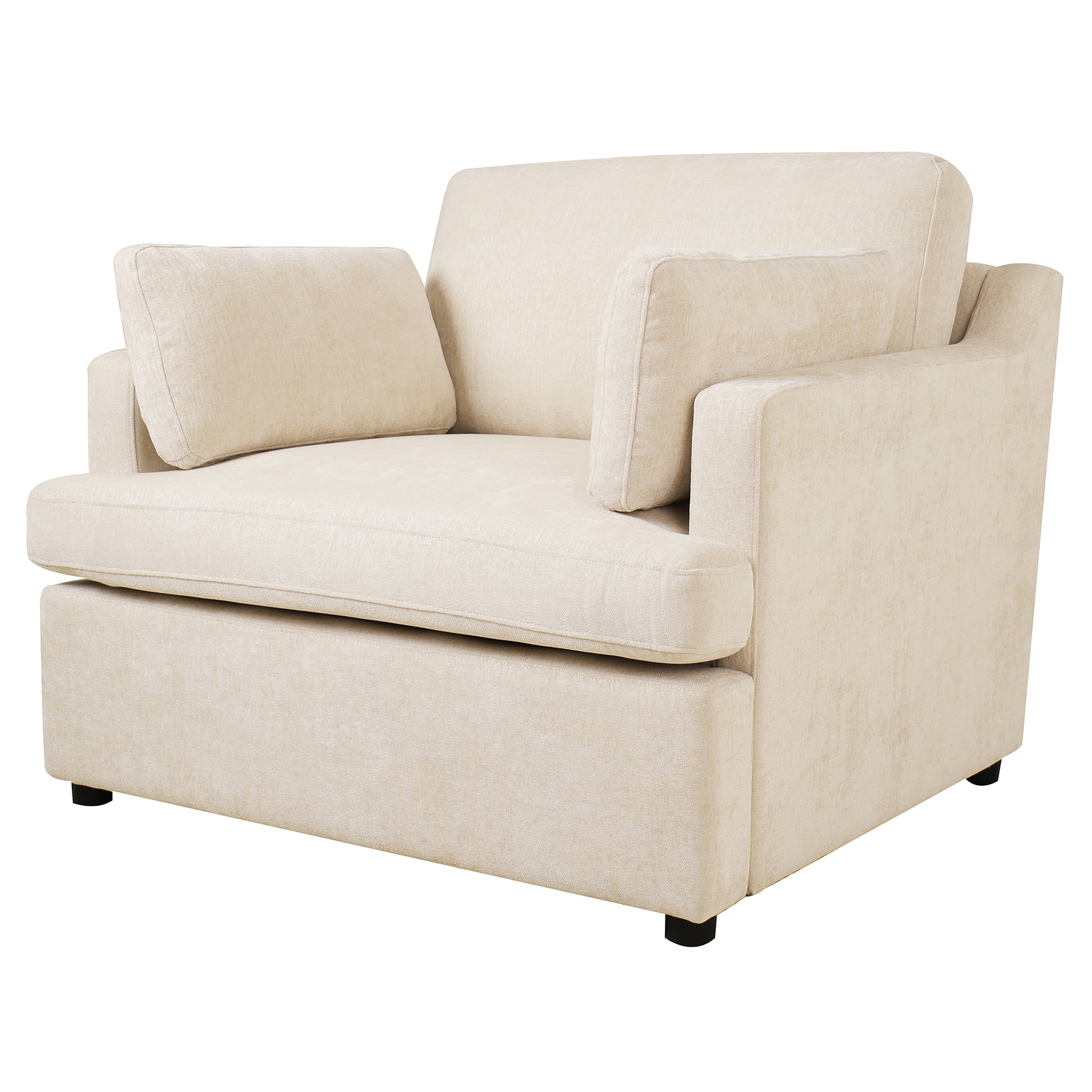 Mirod Oversized Accent Chair Comfortable Armrest Cushions, Versatile Neutral Style, Elegant Design, Durable Frame Beige Polyester