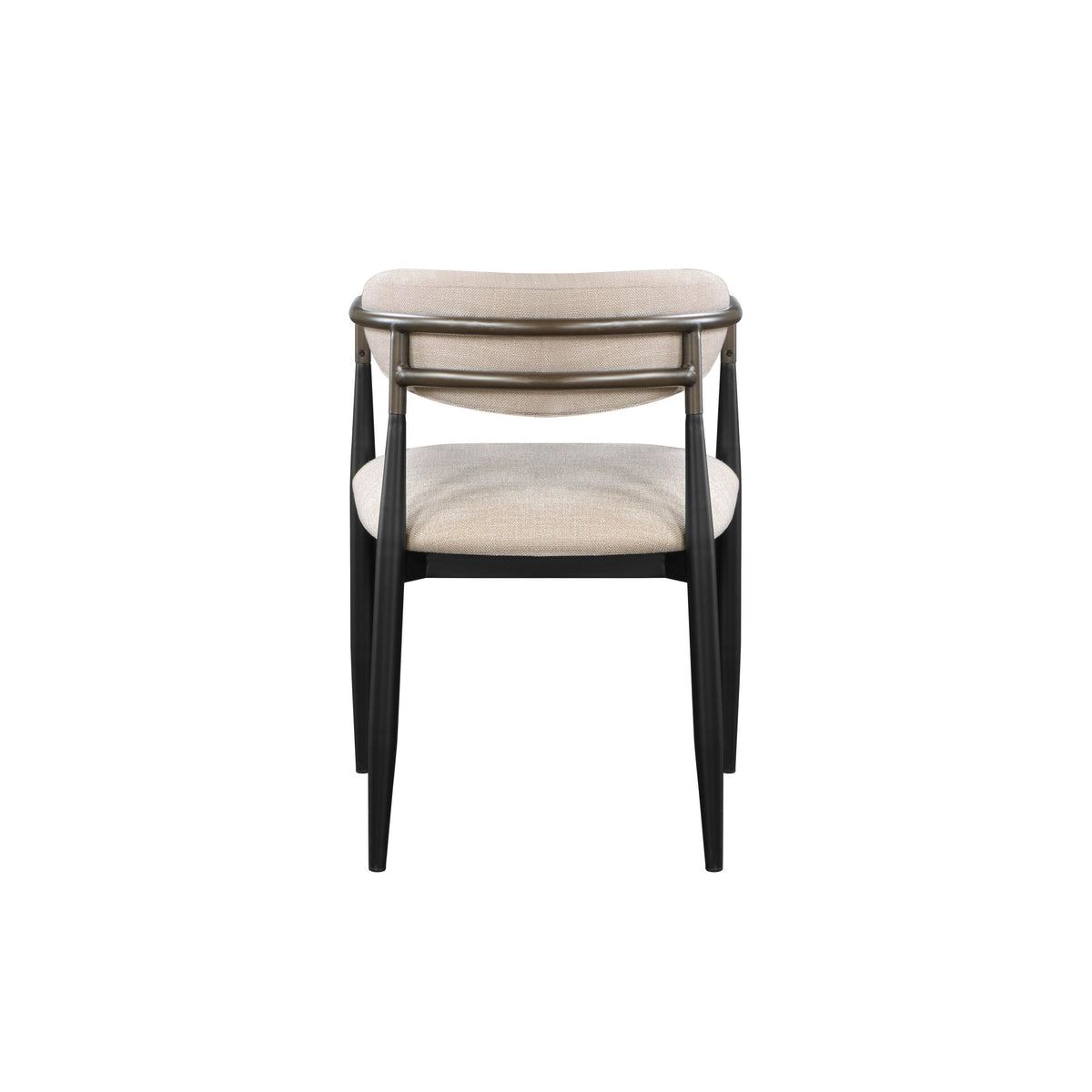 Beige And Black Armchair With Open Back Set Of 2 Solid Beige Black Dining Room Side Chair Solid Back Set Of 2 Wood Fabric