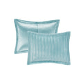 Faux Fur Comforter Mini Set Queen Teal Blue Polyester