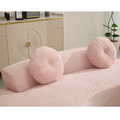 Arrived 105.5''Curved Sofa, Modern Minimalist Sofa, Cloud Couch Sofa 3 4 Seater Couch With 2 Pillows,Bedroom, No Assembly Required, Point Shaped Corduroy, Anti Wrinkle ,Pink Pink Polyester Primary Living Space Tight Back Soft Modern Foam Upholstered 3