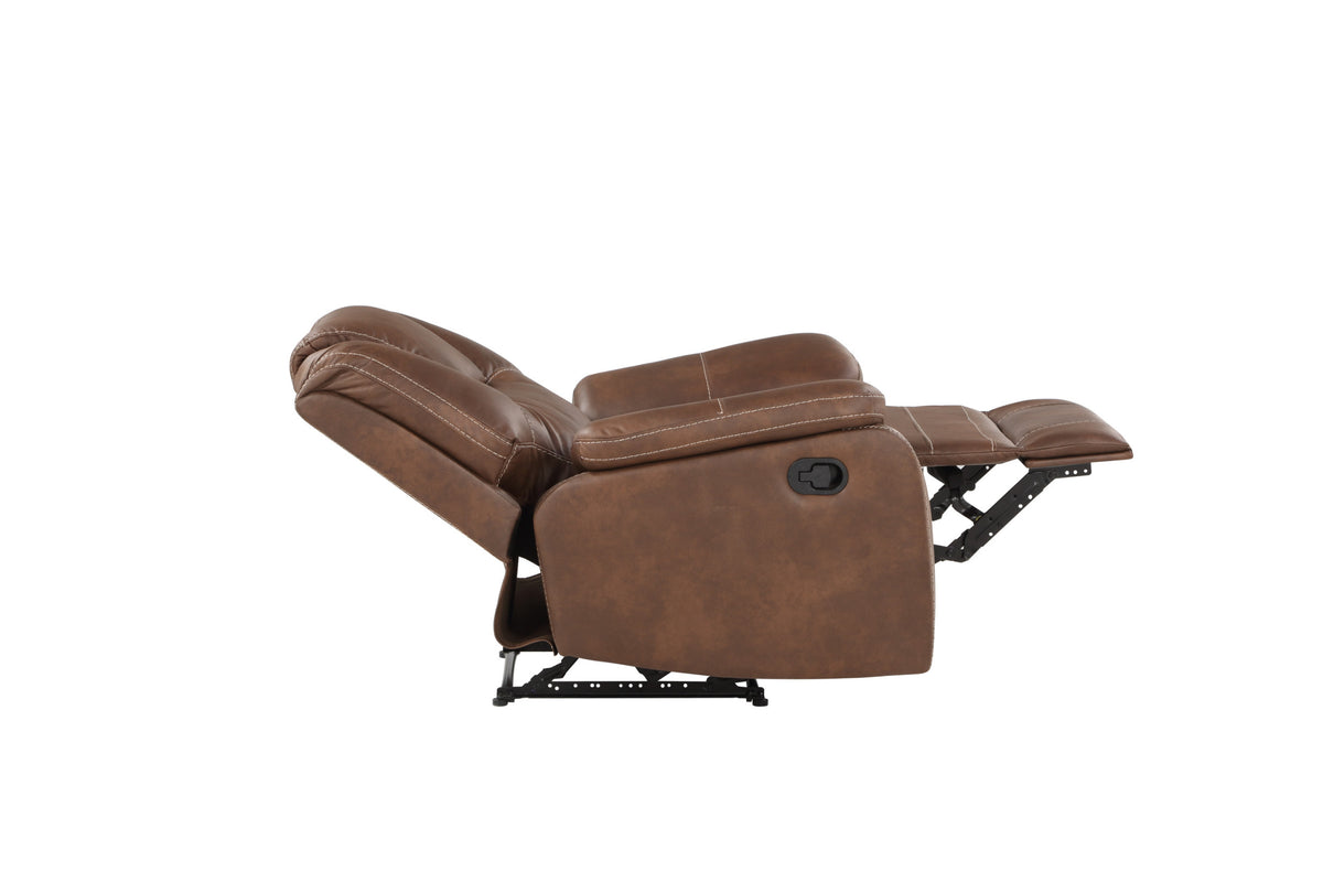 Katrine 3 Piece Living Room Set Brown Dark Brown Fabric