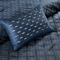 7 Piece Jaquard Comforter Set Navy King King Navy Polyester