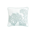 4 Piece Cotton Reversible Embroidered Quilt Set With Throw Pillow Aqua Full Queen Full Aqua Cotton