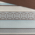 5 Piece Reversible Jacquard Bedspread Set Blue Queen Queen Blue Cotton