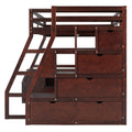 Full Size Loft Bed With 7 Drawers 2 Shelves And Desk Espresso Full Espresso Plywood