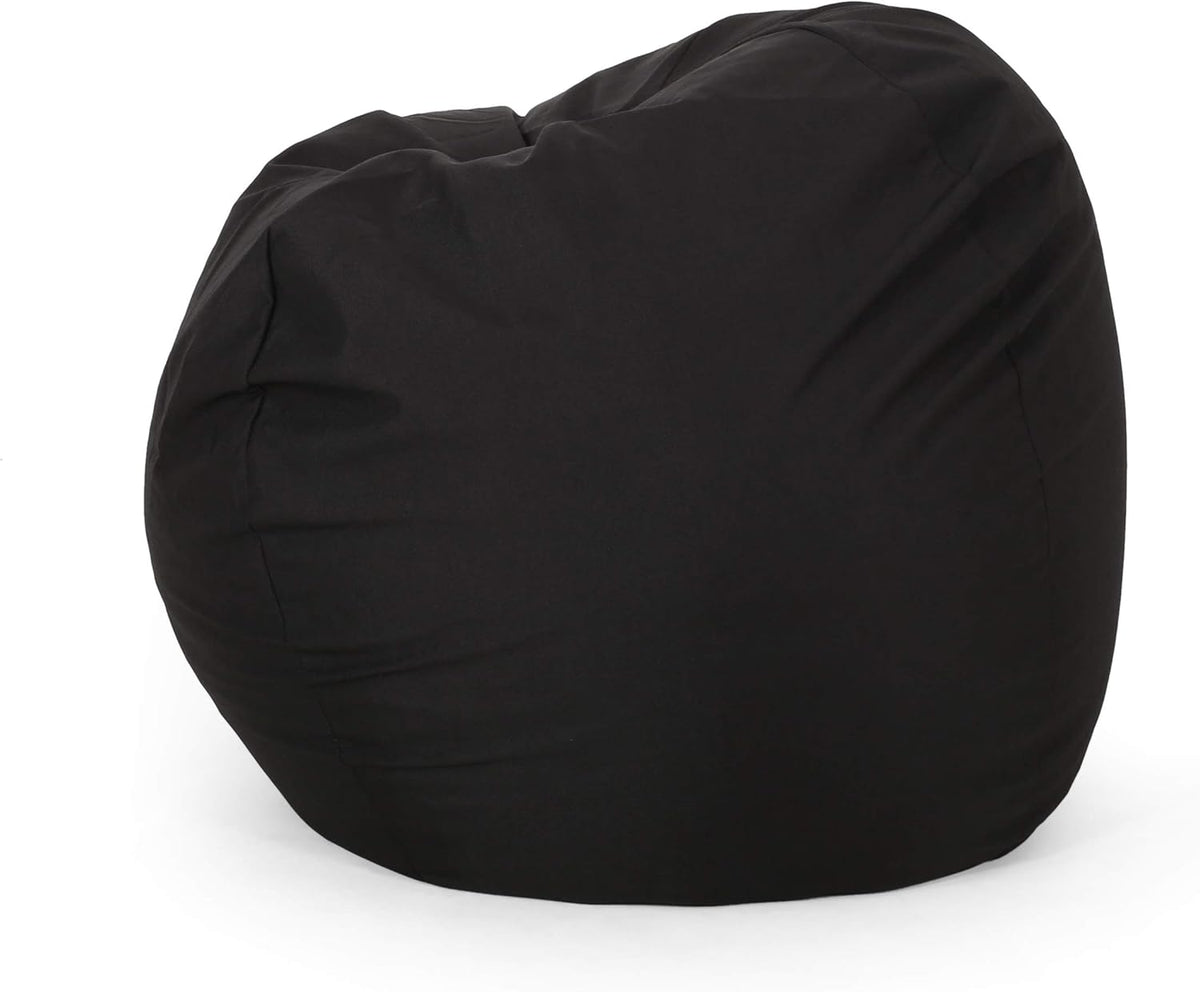 Chrisholm Black Bean Bag 25 In. X 34 In. X 34 In. Black Fabric
