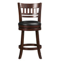 360 Degree Swivel Counter Height Chair Dark Cherry Finish Solid Wood Comfortable Footrest 1Pc Dining Furniture Cherry Dining Room Solid Wood