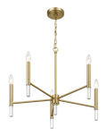 Courtyard Five Light Golden Brass Candle Light Chandelier 24