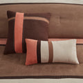 7 Piece Faux Suede Comforter Set Coral King King Coral Polyester