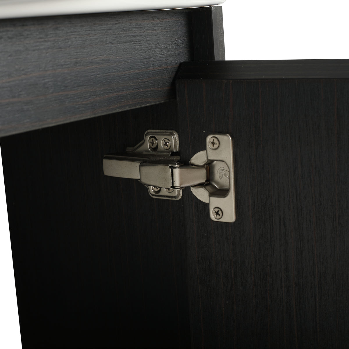 23" Freestanding Bathroom Vanity With Sink, Soft Close Doors Black Chestnut Bathroom Modern Plywood