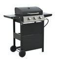 Propane Gas Grill 4 Burner Barbecue Grill, Stainless Steel 34,000 Btu Patio Garden Barbecue Grill With Two Shelves, Lid, Wheels And Bottle Opener Black Iron
