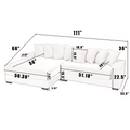 Arrived Oversized Two Piece Couches, L Shaped Sofa, Corduroy, Left Chaise Daybed,With Armrests,Eight Throw Pillows,Corner Sofa,Easy To Assemble, Gray Gray Polyester Wood Primary Living Space Medium Soft Pillow Back Modern Square Arms Wood 3 Seat