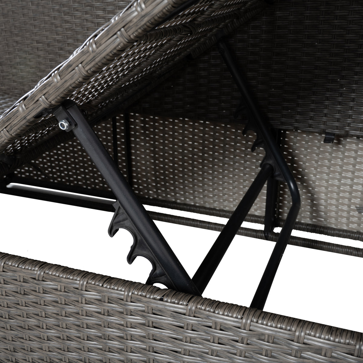Patio Furniture, Outdoor Furniture, Seasonal Pe Wicker Furniture,7 Pcs Set Wicker Furniture With Lounger Sofa Yes Dark Gray Seats 6 Pe Rattan Iron Waterproof Fabric