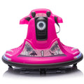 12V Kids Ride On Bumper Car W Parents Control,Rotate 360 Degrees,Two Handed Switch For Direction Control,Bumper Strip,Light Belt,Mp3 Music,Bluetooth,Provide A Speed Of 0.75Mph For Kids Of 2 5 Rose