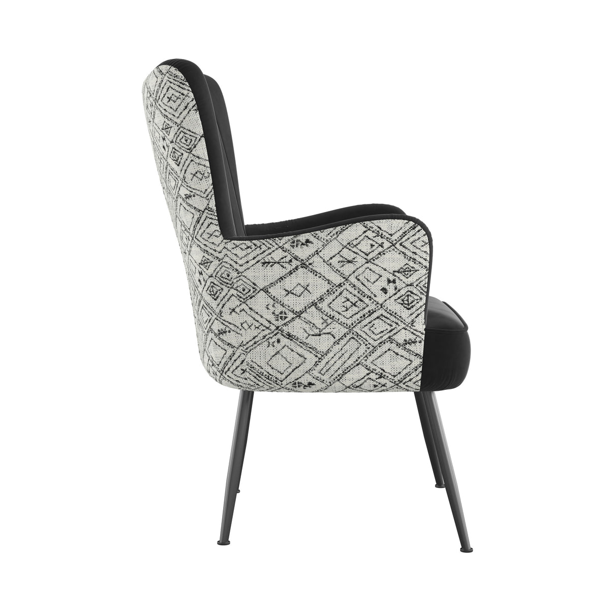 Amirra Black Accent Chair Black Foam Solid Wood