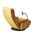 Adjustable Head And Waist, Game Chair, Lounge Chair In The Living Room, 360 Degree Rotatable Sofa Chair,Rotatable Seat Leisure Chair Deck Chair Yellow Metal Soft Cotton Metal