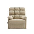 The Granada Recliner In Khaki Khaki Manual Handle Wood Handle Foam Microsuede,Polyester