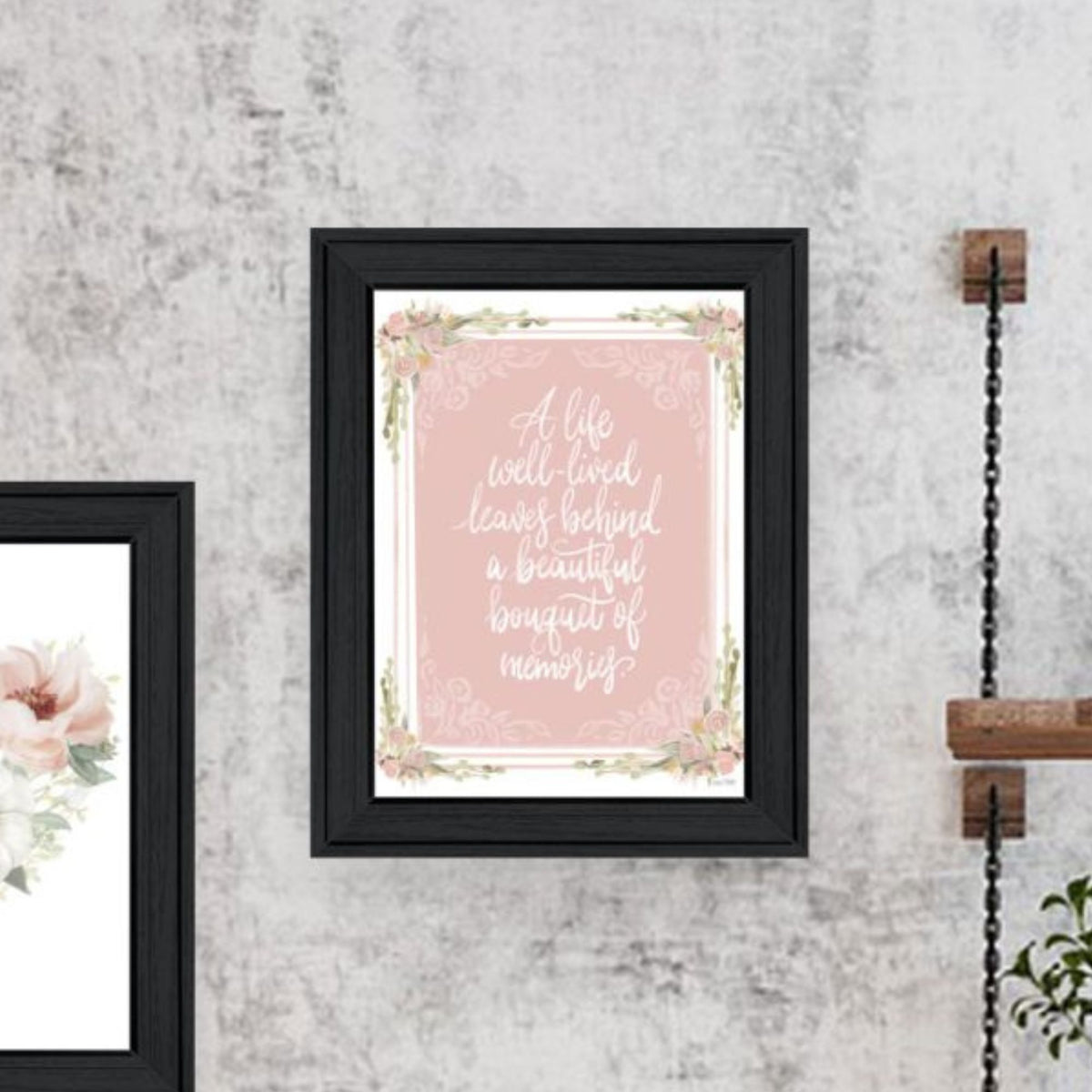"A Life Well Lived Makes You Smile At The Memories " Framed Wall Art For Living Room, Wall Art Print For Home Decor, Bedroom Wall Art By House Fenway Multicolor Wood Paper
