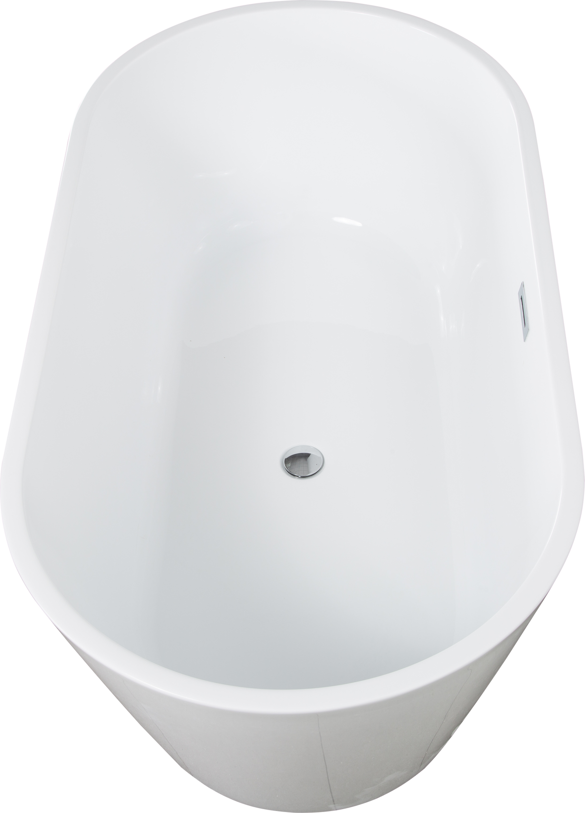 60'' Freestanding Gloss White Acrylic Soaking Bathtub With Toe Tap Chrome Drain And Classic Slotted Overflow, 24A02 60 Gloss White Acrylic