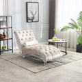 Coomore Velvet Chaise Lounge Indoor,Button Tufted Upholstered Chaise Lounge Chair With Pillow For Bedroom Living Room Office Beige Velvet Beige Primary Living Space Foam Velvet