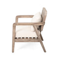 Set Of 2 Outdoor Acacia Wood Patio Club Chair, Patio Furniture,Waterproof Thick Cushion Deep Seating For Porch, Garden, Backyard, Balcony, Weight Capacity 400Lbs, Light Brown Finish, Cream Cushion Yes Deep Seating Light Brown Garden & Outdoor Foam Acacia