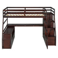 Full Size Loft Bed With 7 Drawers 2 Shelves And Desk Espresso Full Espresso Plywood